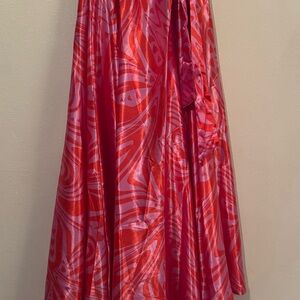 Flowy Red and Pink Women's Skirt